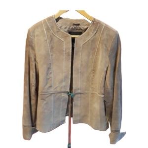 Women's ZaZee 100% Leather Fully Lined Blazer  Size L